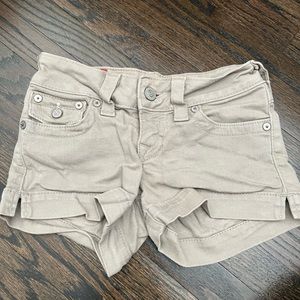 Khaki true religion shorts size 25